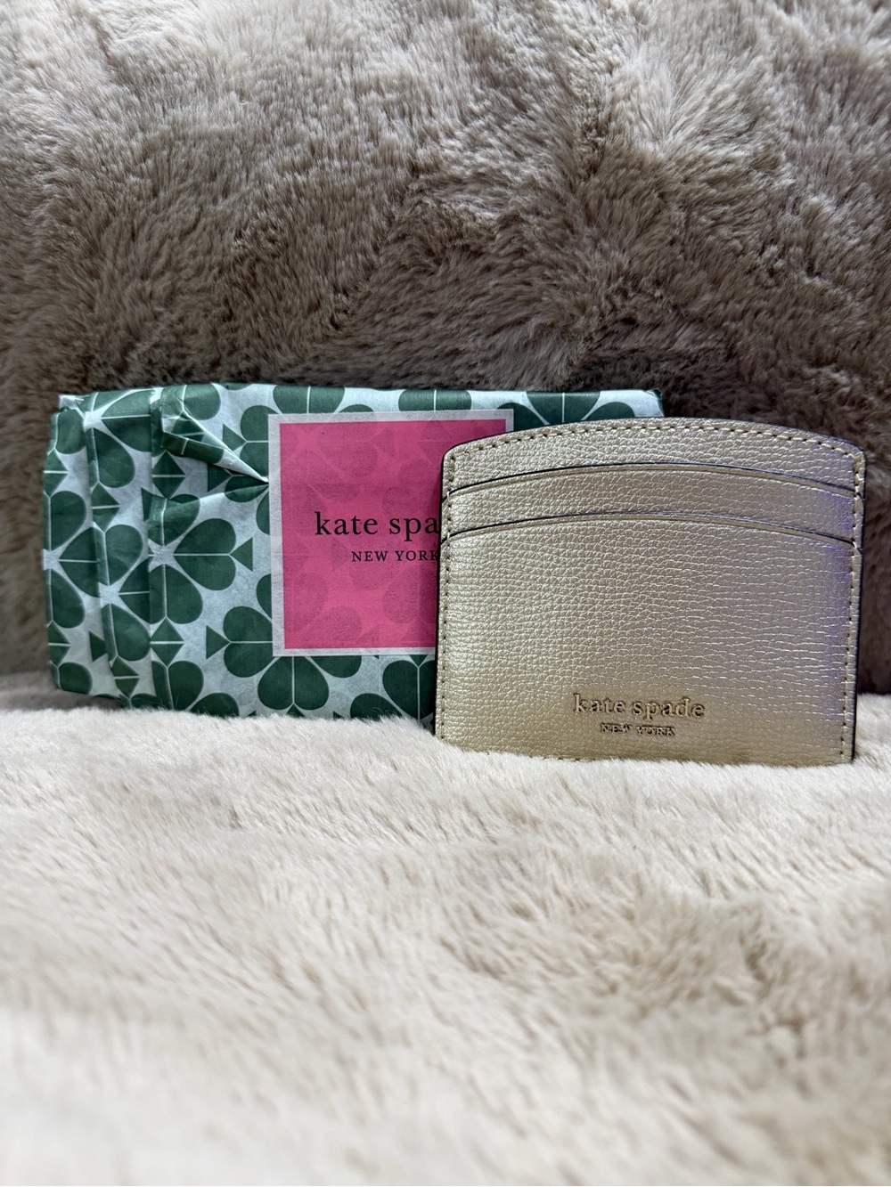 kate spade Gold Metallic Slim Card Wallet